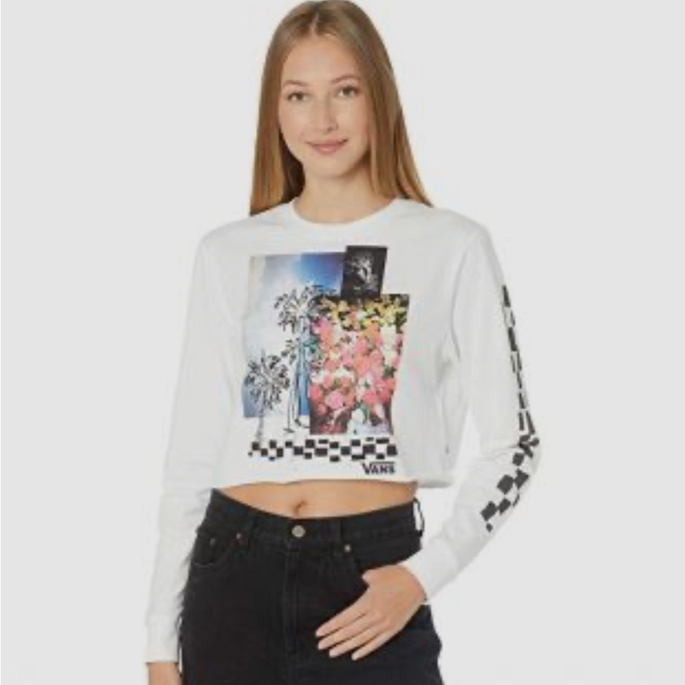 Vans White Graphic Long Sleeve Tee